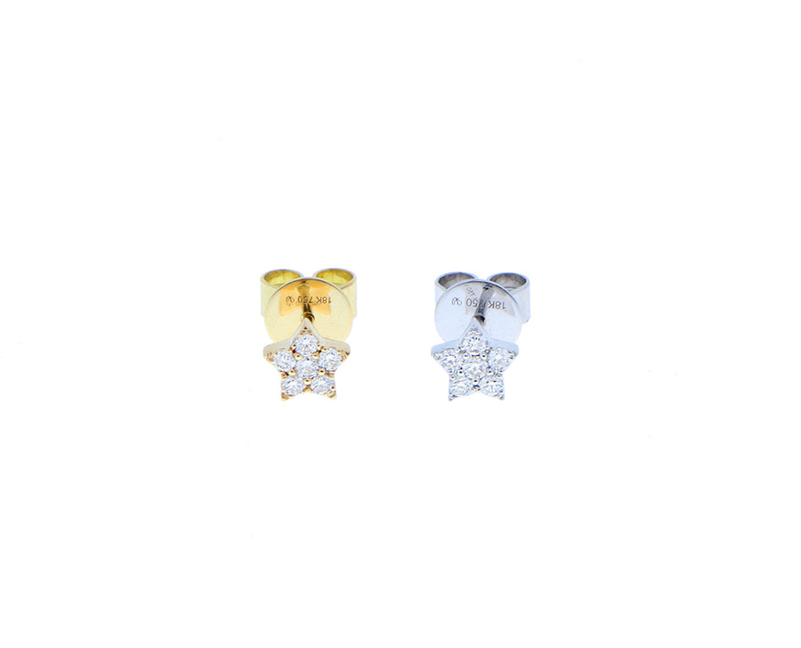 Yellow or white gold and diamonds single studs