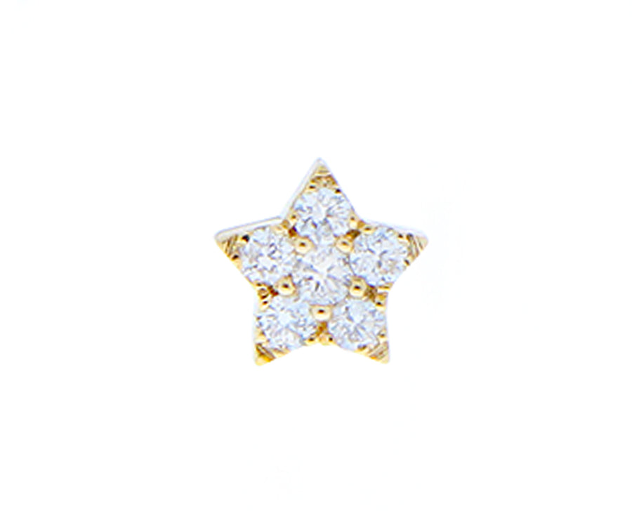 Yellow or white gold and diamonds single studs