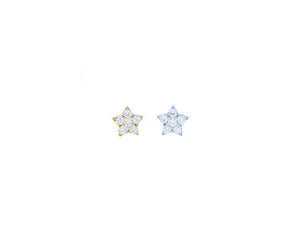 Yellow or white gold and diamonds single studs