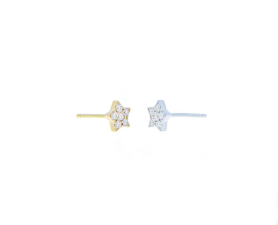 Yellow or white gold and diamonds single studs