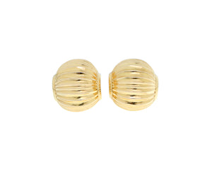 Yellow gold vintage ribbed earrings