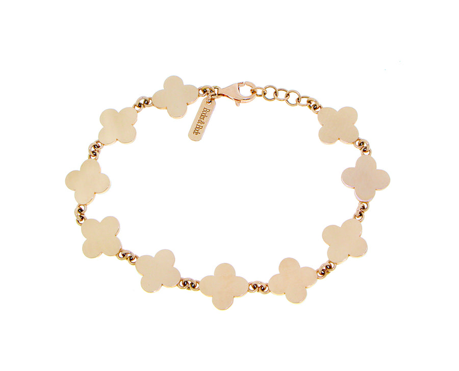 Geel- of roségouden klaverarmband