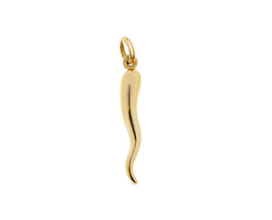 Yellow gold chili pendant