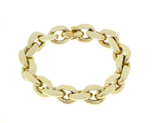 Yellow gold chunky chain bracelet