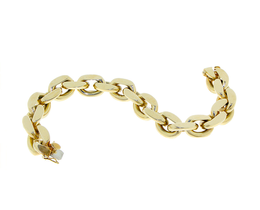 Yellow gold chunky chain bracelet