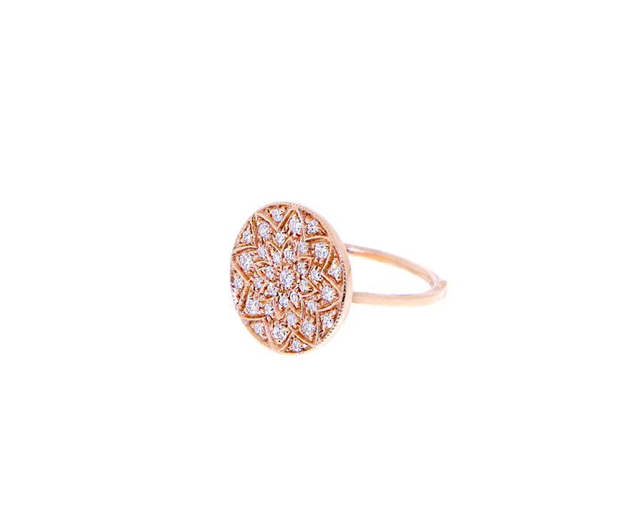 Rose gold and diamond ring