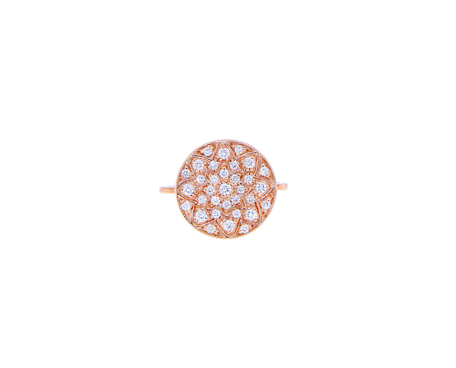 Rose gold and diamond ring