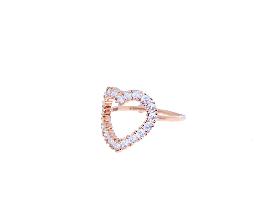 Rose gold and diamond ring