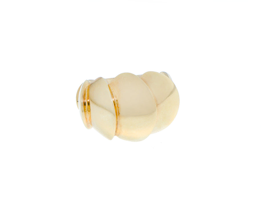 Yellow gold ribbed ring