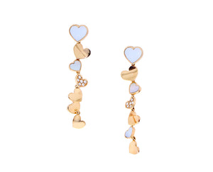 Rose gold earrings with mother of pearl and diamonds