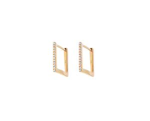 Rose gold and diamond square hoops