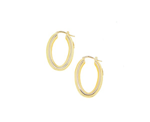 Yellow gold oval hoops