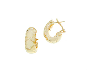 Yellow gold oval hoops