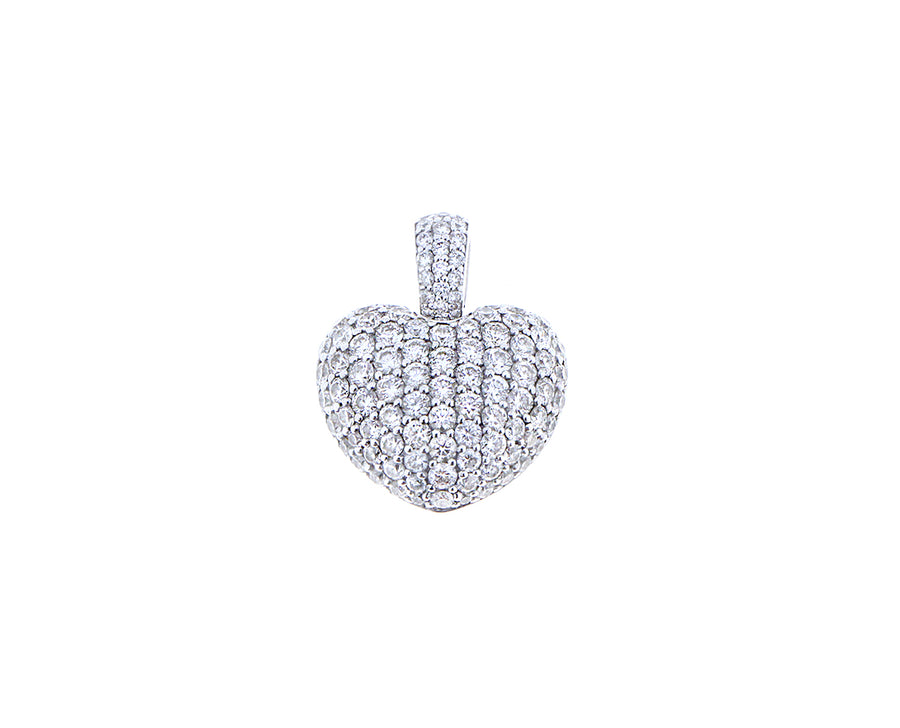 White gold and diamond heart pendant