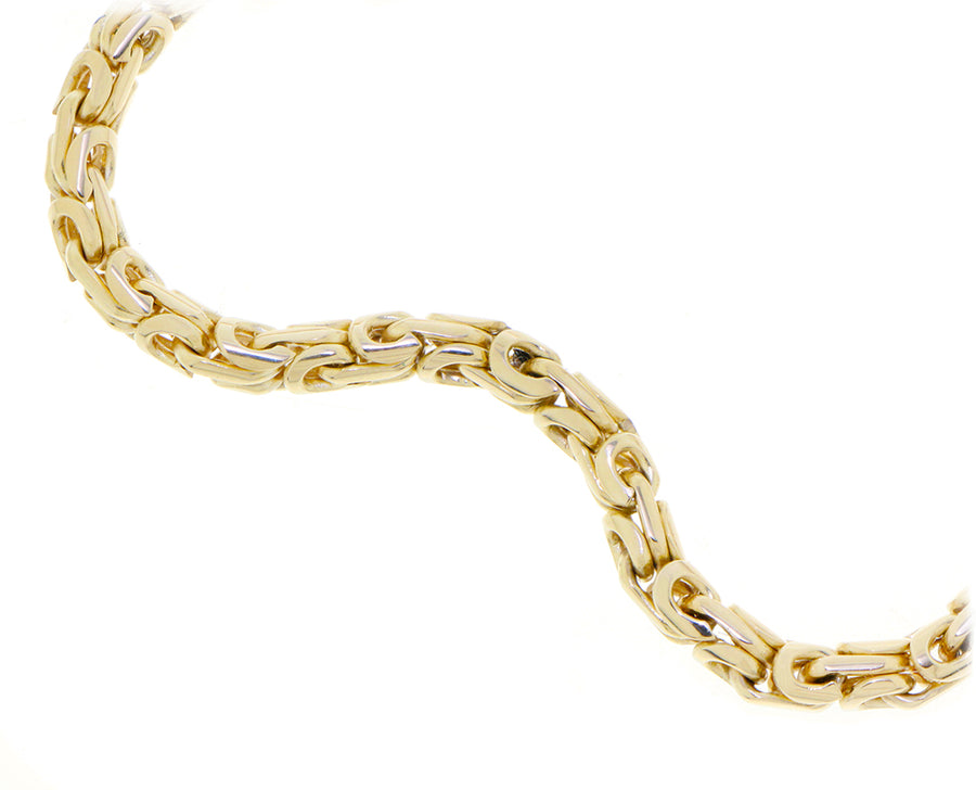 Yellow gold necklace king chain necklace