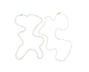 Yellow gold flat heart chain necklace