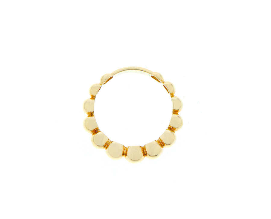 Yellow gold small ball ring