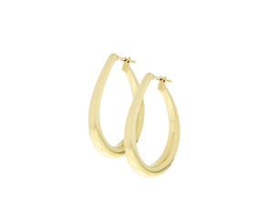 Yellow gold drop hoops
