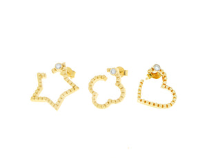 Yellow gold and diamond single earrings