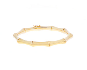 Yellow gold flexible bamboo bracelet