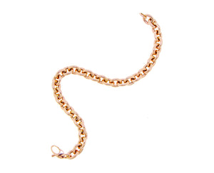 Rose or yellow gold chain bracelet