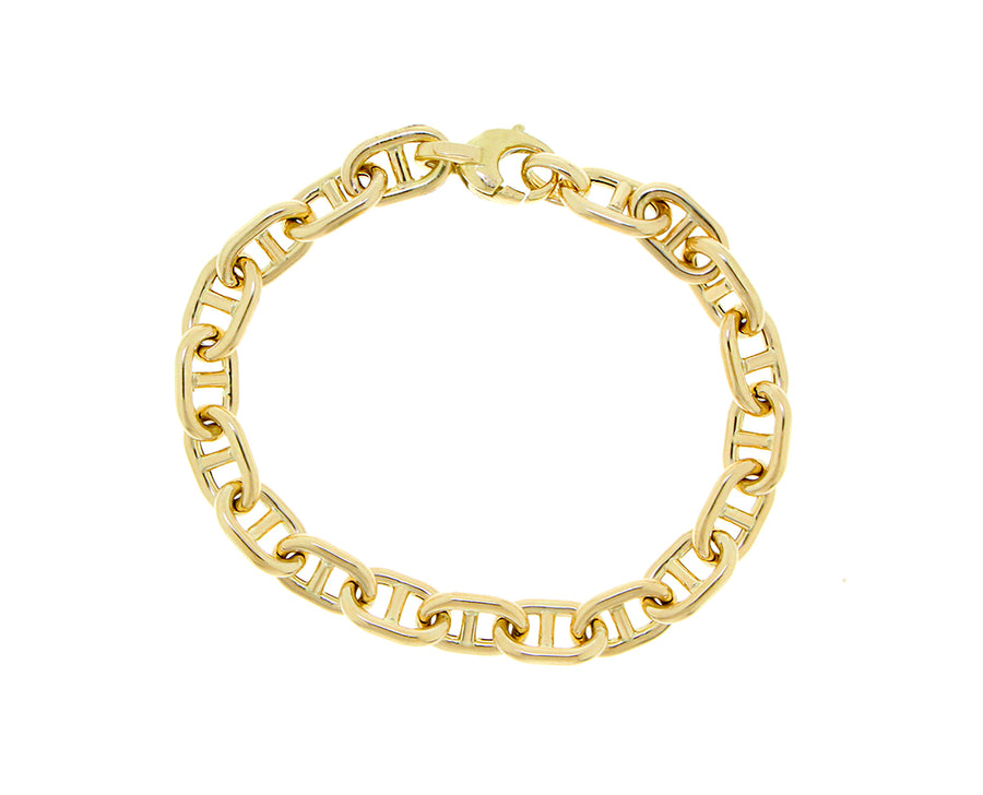 Yellow gold marine link bracelet
