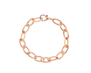 Rose gold oval chain bracelet