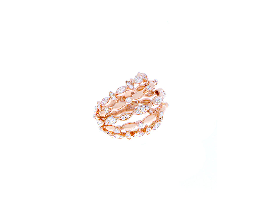 Rose gold and diamonds fantasy ring