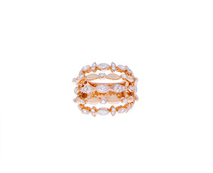 Rose gold and diamonds fantasy ring