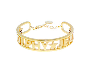 Yellow gold personalizable bracelet