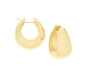 Yellow gold oval hoops