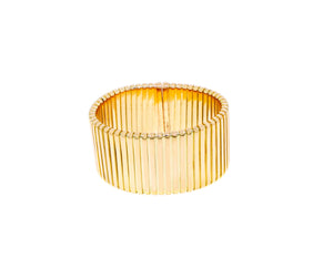 Yellow gold wide tubo cuff bracelet