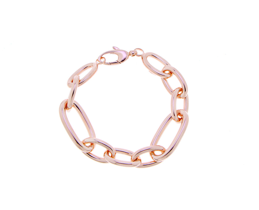 Rose or yellow gold chain bracelet