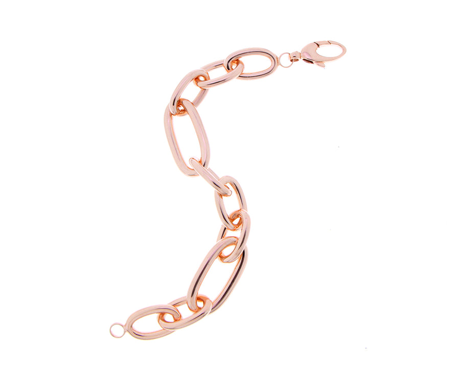 Rose or yellow gold chain bracelet