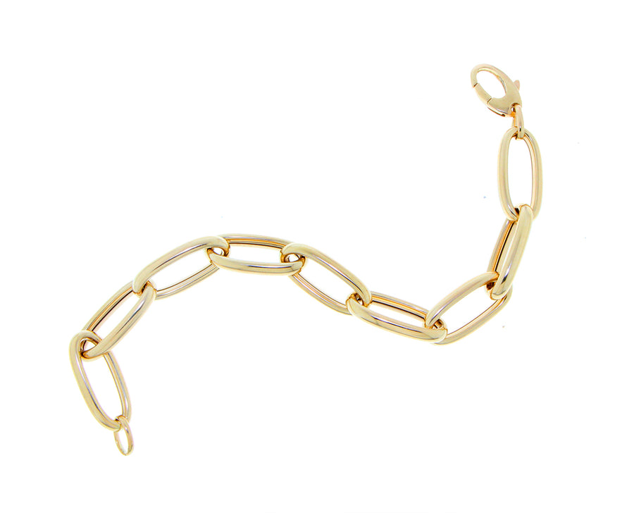 Yellow gold oval chain bracelet