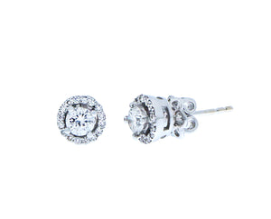 Witgouden en diamanten studs