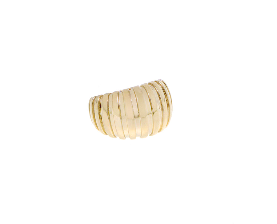 Yellow gold ribbed ring