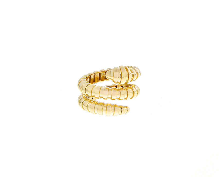 Yellow gold tubo snake ring