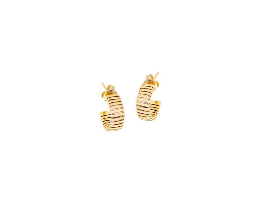 Yellow gold tubo earrings