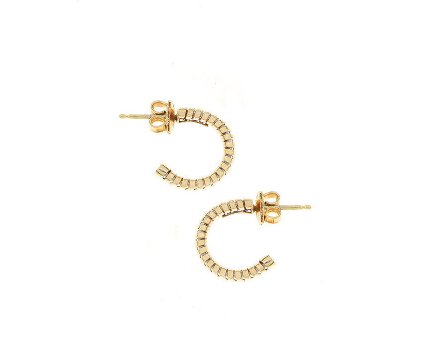 Yellow gold tubo earrings