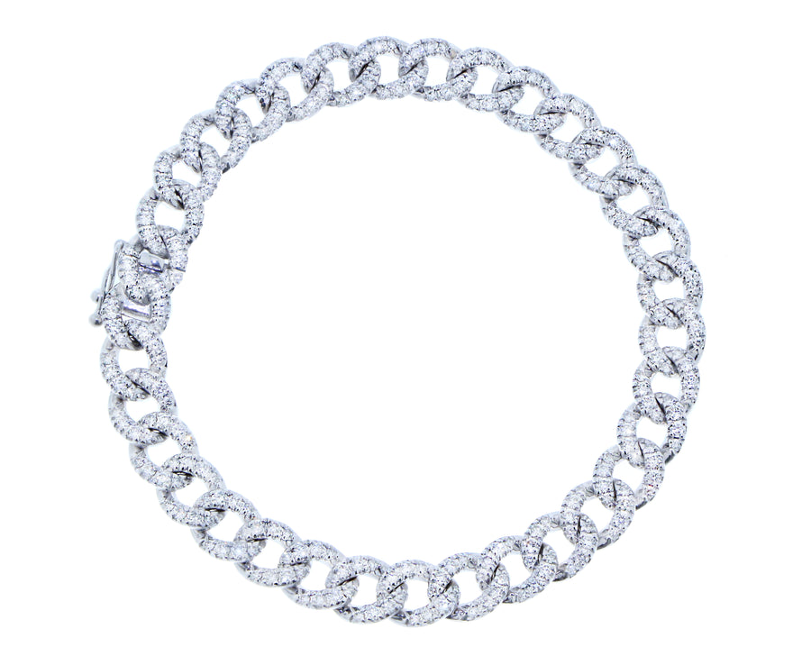 Geelgouden schakelarmband met diamanten