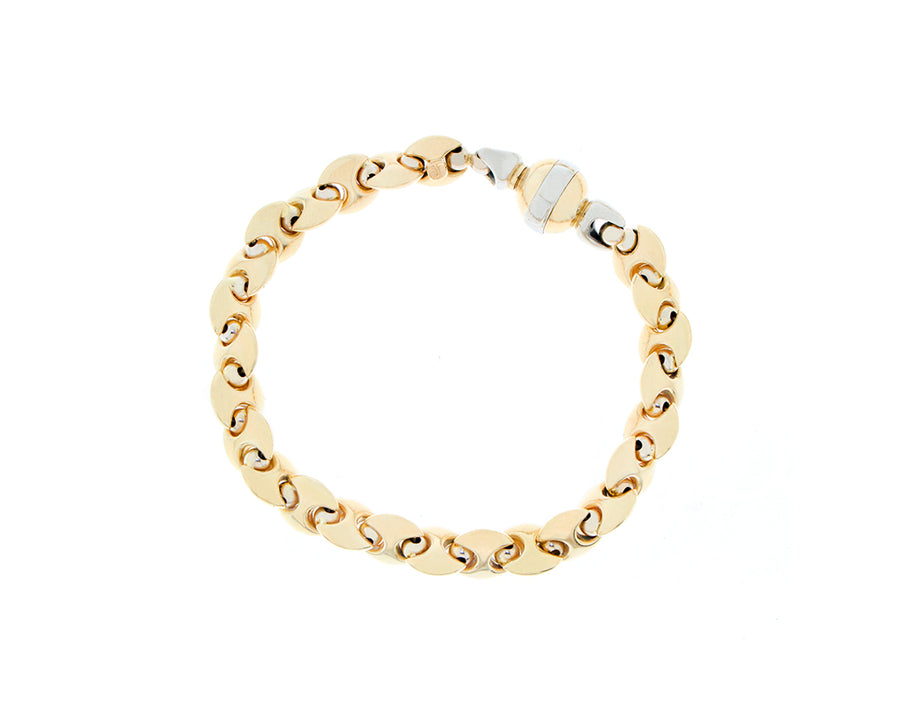 Vintage yellow and white gold chain necklace and bracelet
