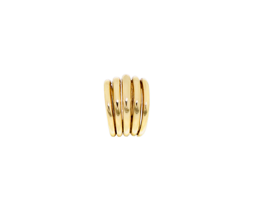 Yellow gold 5 band ring