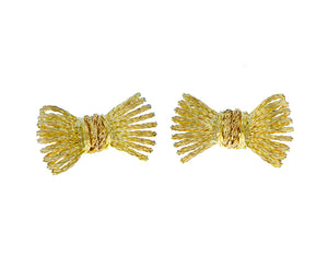 Yellow gold bow tie earrings