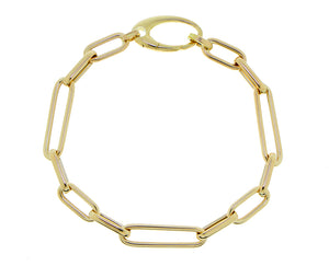 Yellow gold closed-forever chain bracelet