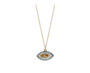 Roségouden collier met diamanten oog