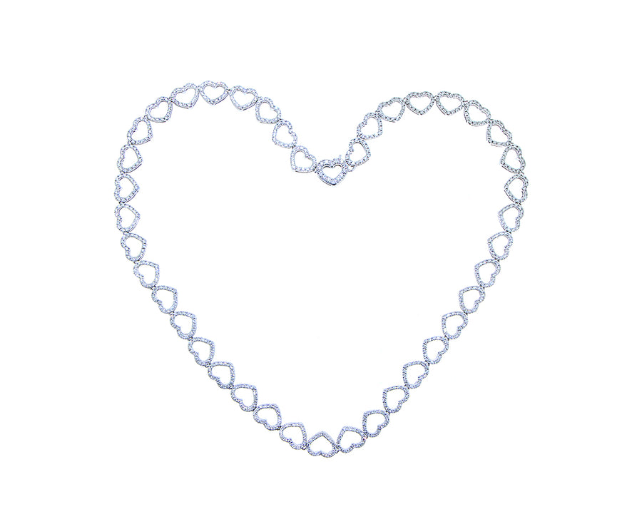 White gold and diamond heart necklace