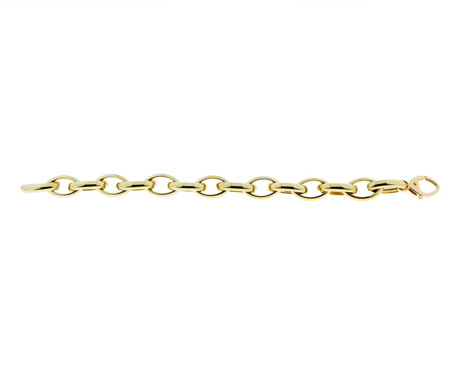 Yellow gold oval chain bracelet