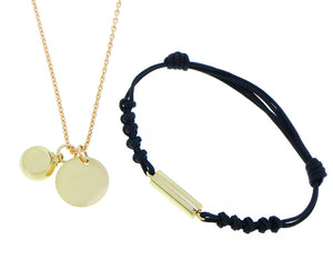 Yellow gold necklace or bracelet with an ash charm