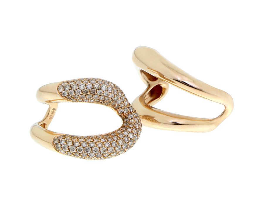 Roségouden en bruine diamanten Yin &amp; Yang ring